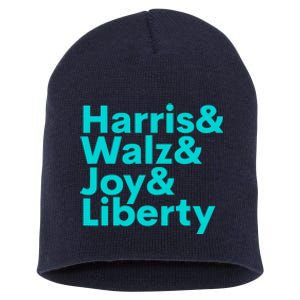 Harris Walz Joy Liberty Harris Walz Waltz 2024 Retro Short Acrylic Beanie