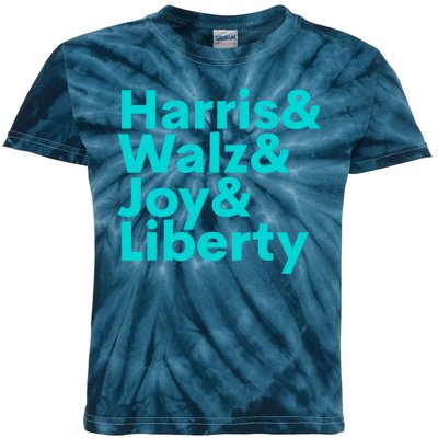 Harris Walz Joy Liberty Harris Walz Waltz 2024 Retro Kids Tie-Dye T-Shirt