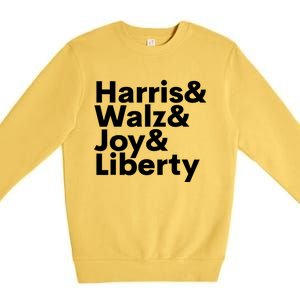 Harris Walz Joy Liberty Harris Walz Waltz 2024 Premium Crewneck Sweatshirt