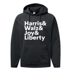 Harris Walz Joy Liberty Harris Walz Waltz 2024 Performance Fleece Hoodie