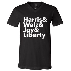 Harris Walz Joy Liberty Harris Walz Waltz 2024 V-Neck T-Shirt