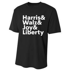 Harris Walz Joy Liberty Harris Walz Waltz 2024 Performance Sprint T-Shirt