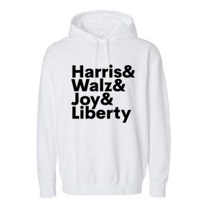 Harris Walz Joy Liberty Harris Walz Waltz 2024 Garment-Dyed Fleece Hoodie