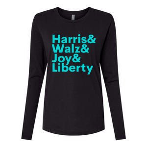 Harris Walz Joy Liberty Womens Cotton Relaxed Long Sleeve T-Shirt