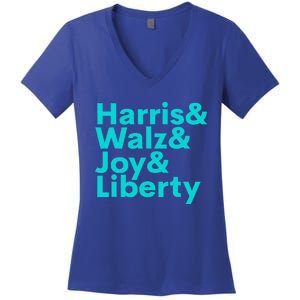 Harris Walz Joy Liberty Women's V-Neck T-Shirt