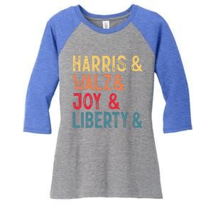 Harris Walz Joy Liberty Women's Tri-Blend 3/4-Sleeve Raglan Shirt