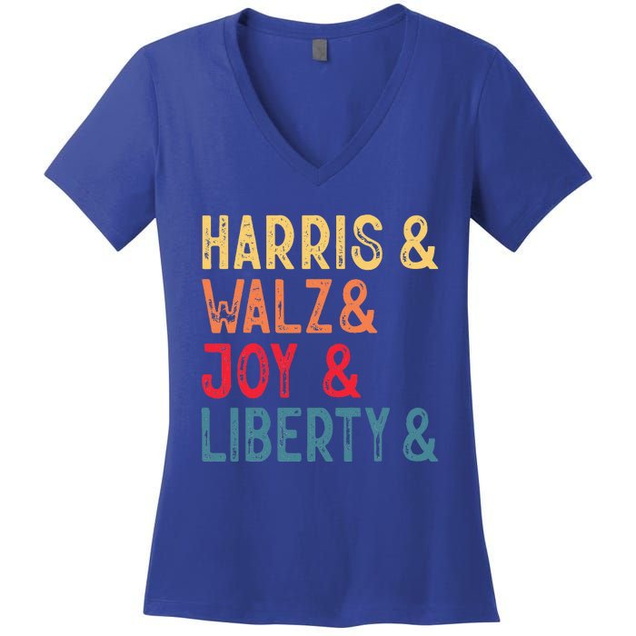 Harris Walz Joy Liberty Women's V-Neck T-Shirt