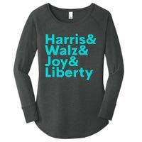 Harris Walz Joy Liberty Harris Walz Waltz 2024 Retro Gift Women's Perfect Tri Tunic Long Sleeve Shirt