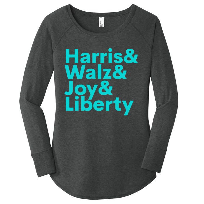 Harris Walz Joy Liberty Harris Walz Waltz 2024 Retro Gift Women's Perfect Tri Tunic Long Sleeve Shirt