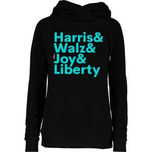 Harris Walz Joy Liberty Harris Walz Waltz 2024 Retro Gift Womens Funnel Neck Pullover Hood