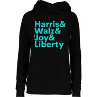 Harris Walz Joy Liberty Harris Walz Waltz 2024 Retro Gift Womens Funnel Neck Pullover Hood