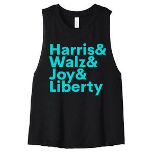 Harris Walz Joy Liberty Harris Walz Waltz 2024 Retro Gift Women's Racerback Cropped Tank