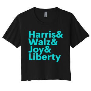 Harris Walz Joy Liberty Harris Walz Waltz 2024 Retro Gift Women's Crop Top Tee