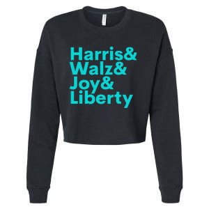 Harris Walz Joy Liberty Harris Walz Waltz 2024 Retro Gift Cropped Pullover Crew