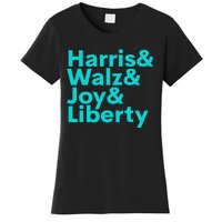 Harris Walz Joy Liberty Harris Walz Waltz 2024 Retro Gift Women's T-Shirt