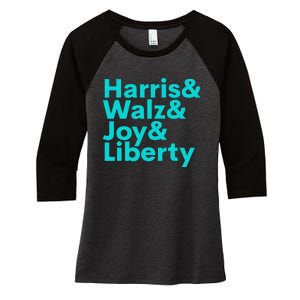 Harris Walz Joy Liberty Harris Walz Waltz 2024 Retro Gift Women's Tri-Blend 3/4-Sleeve Raglan Shirt