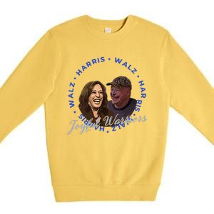 Harris Walz Joyful Warriors Walz Kamala Harris 2024 Premium Crewneck Sweatshirt