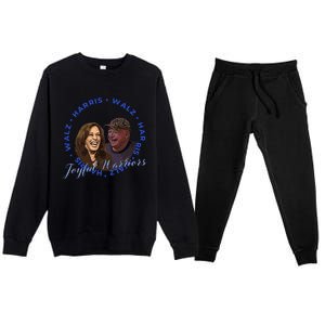 Harris Walz Joyful Warriors Walz Kamala Harris 2024 Premium Crewneck Sweatsuit Set