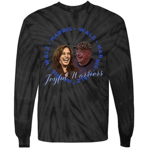 Harris Walz Joyful Warriors Walz Kamala Harris 2024 Tie-Dye Long Sleeve Shirt