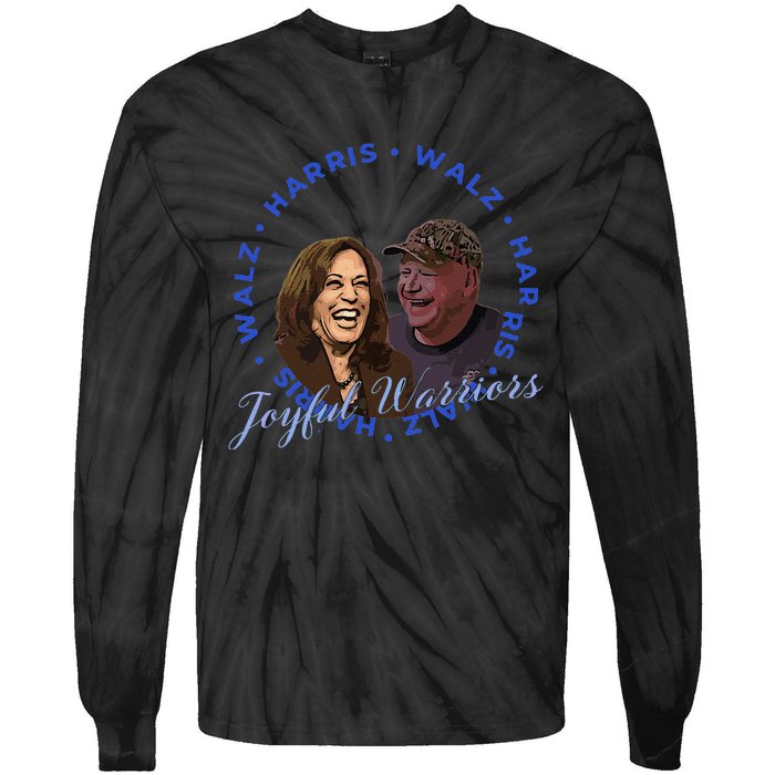 Harris Walz Joyful Warriors Walz Kamala Harris 2024 Tie-Dye Long Sleeve Shirt