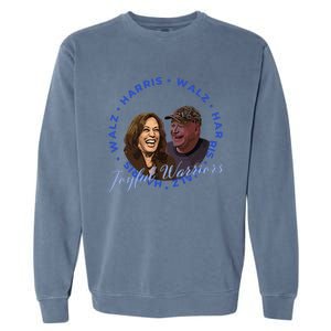 Harris Walz Joyful Warriors Walz Kamala Harris 2024 Garment-Dyed Sweatshirt