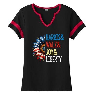 Harris Walz Joy Liberty Harris Waltz 2024 Ladies Halftime Notch Neck Tee