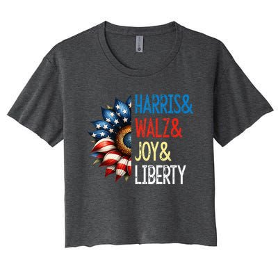 Harris Walz Joy Liberty Harris Waltz 2024 Women's Crop Top Tee