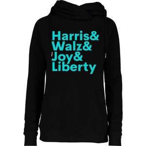 Harris Walz Joy Liberty Harris Walz Waltz 2024 Retro Womens Funnel Neck Pullover Hood