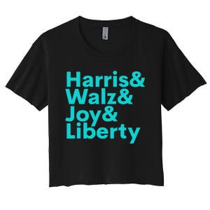 Harris Walz Joy Liberty Harris Walz Waltz 2024 Retro Women's Crop Top Tee