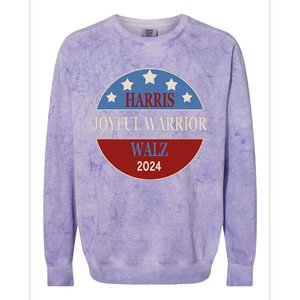 Harris Waltz Joyful Warrior Kamala Harris Tim Walz President Colorblast Crewneck Sweatshirt