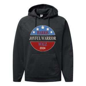 Harris Waltz Joyful Warrior Kamala Harris Tim Walz President Performance Fleece Hoodie