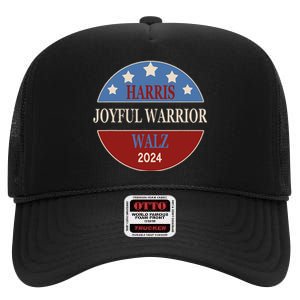 Harris Waltz Joyful Warrior Kamala Harris Tim Walz President High Crown Mesh Back Trucker Hat