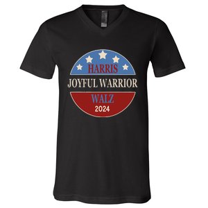 Harris Waltz Joyful Warrior Kamala Harris Tim Walz President V-Neck T-Shirt