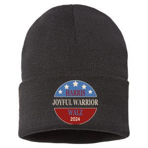 Harris Waltz Joyful Warrior Kamala Harris Tim Walz President Sustainable Knit Beanie