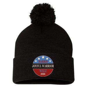 Harris Waltz Joyful Warrior Kamala Harris Tim Walz President Pom Pom 12in Knit Beanie