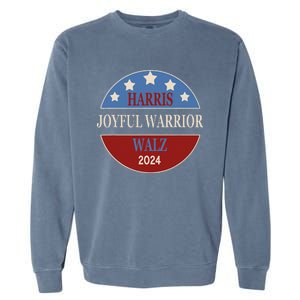 Harris Waltz Joyful Warrior Kamala Harris Tim Walz President Garment-Dyed Sweatshirt