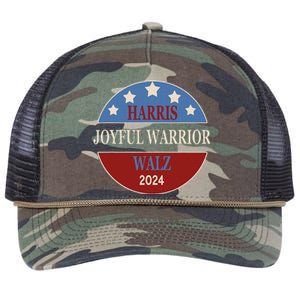 Harris Waltz Joyful Warrior Kamala Harris Tim Walz President Retro Rope Trucker Hat Cap