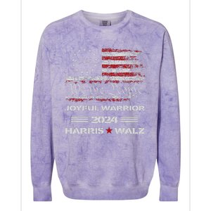 Harris Waltz Joyful Warrior Kamala Harris Tim Walz President Colorblast Crewneck Sweatshirt