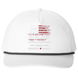 Harris Waltz Joyful Warrior Kamala Harris Tim Walz President Snapback Five-Panel Rope Hat