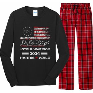 Harris Waltz Joyful Warrior Kamala Harris Tim Walz President Long Sleeve Pajama Set