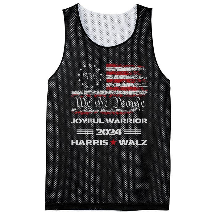 Harris Waltz Joyful Warrior Kamala Harris Tim Walz President Mesh Reversible Basketball Jersey Tank