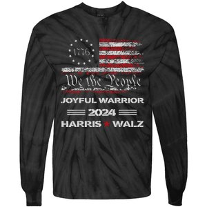 Harris Waltz Joyful Warrior Kamala Harris Tim Walz President Tie-Dye Long Sleeve Shirt