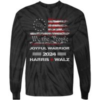 Harris Waltz Joyful Warrior Kamala Harris Tim Walz President Tie-Dye Long Sleeve Shirt