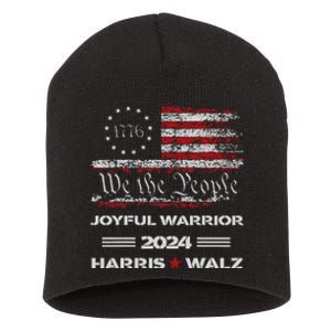 Harris Waltz Joyful Warrior Kamala Harris Tim Walz President Short Acrylic Beanie