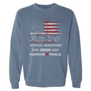 Harris Waltz Joyful Warrior Kamala Harris Tim Walz President Garment-Dyed Sweatshirt