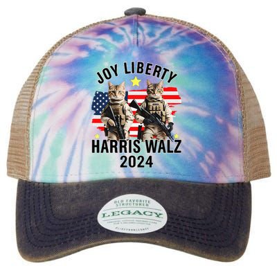 Harris Walz Joy Liberty 2024 Vintage Election Legacy Tie Dye Trucker Hat