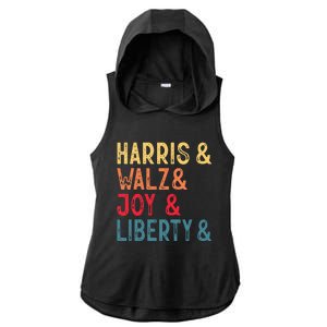 Harris Walz Joy Liberty Ladies PosiCharge Tri-Blend Wicking Draft Hoodie Tank