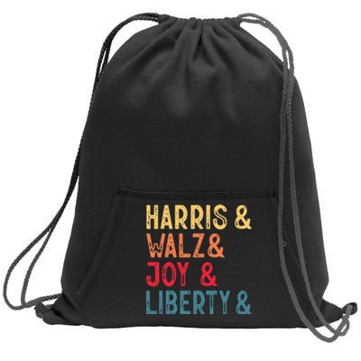 Harris Walz Joy Liberty Sweatshirt Cinch Pack Bag