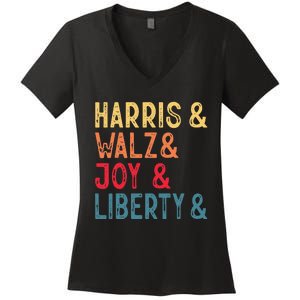 Harris Walz Joy Liberty Women's V-Neck T-Shirt