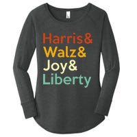 Harris Walz Joy Liberty Harris Waltz 2024 Women's Perfect Tri Tunic Long Sleeve Shirt